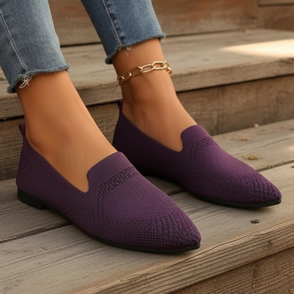 Pointed Toe Breathable Mesh Ballet Flats Slip-On Shoes Casual Lightweight Loafer